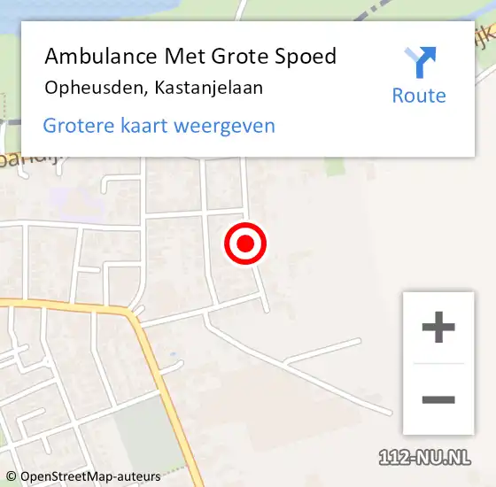 Locatie op kaart van de 112 melding: Ambulance Met Grote Spoed Naar Opheusden, Kastanjelaan op 4 april 2020 05:40