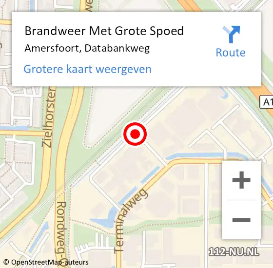 Locatie op kaart van de 112 melding: Brandweer Met Grote Spoed Naar Amersfoort, Databankweg op 4 april 2020 07:12