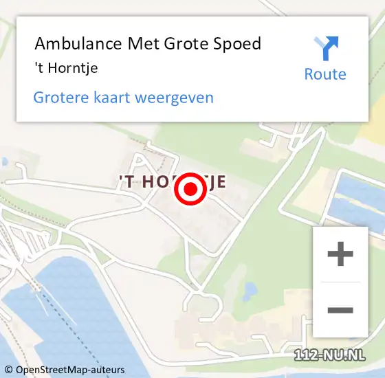 Locatie op kaart van de 112 melding: Ambulance Met Grote Spoed Naar 't Horntje op 4 april 2020 07:43