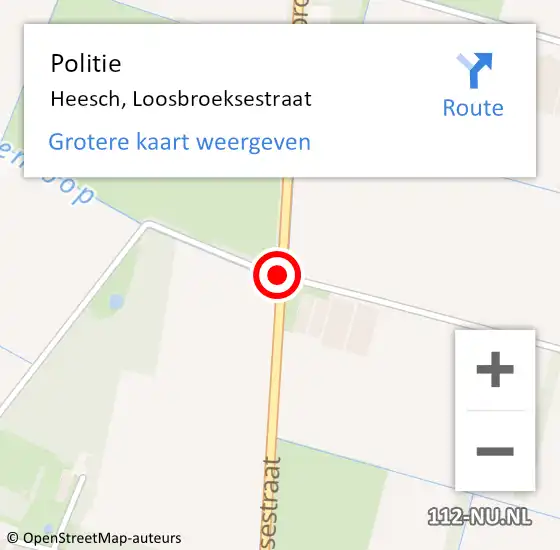 Locatie op kaart van de 112 melding: Politie Heesch, Loosbroeksestraat op 4 april 2020 08:50