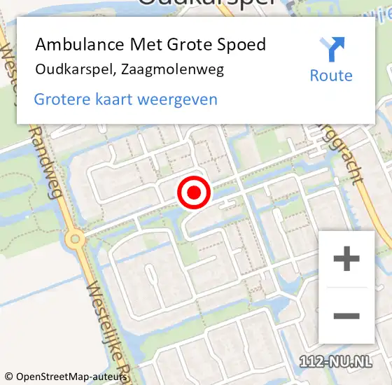 Locatie op kaart van de 112 melding: Ambulance Met Grote Spoed Naar Oudkarspel, Zaagmolenweg op 4 april 2020 11:39
