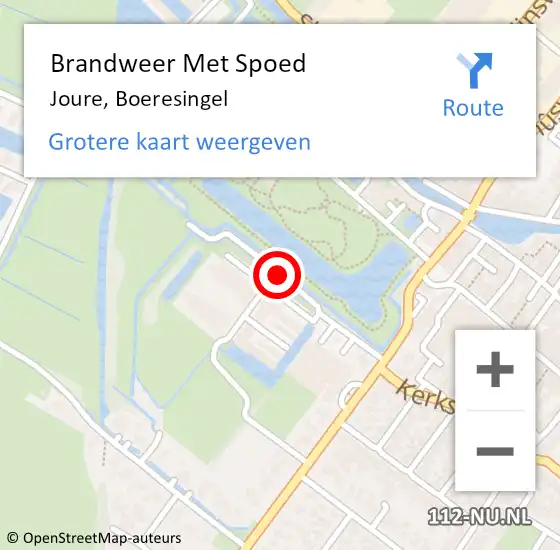 Locatie op kaart van de 112 melding: Brandweer Met Spoed Naar Joure, Boeresingel op 4 april 2020 12:24