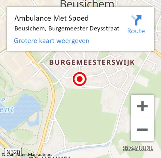 Locatie op kaart van de 112 melding: Ambulance Met Spoed Naar Beusichem, Hommesstraat op 4 april 2020 13:05