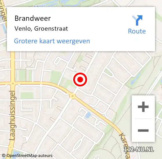 Locatie op kaart van de 112 melding: Brandweer Venlo, Groenstraat op 4 april 2020 14:10