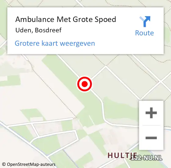 Locatie op kaart van de 112 melding: Ambulance Met Grote Spoed Naar Uden, Bosdreef op 4 april 2020 14:35