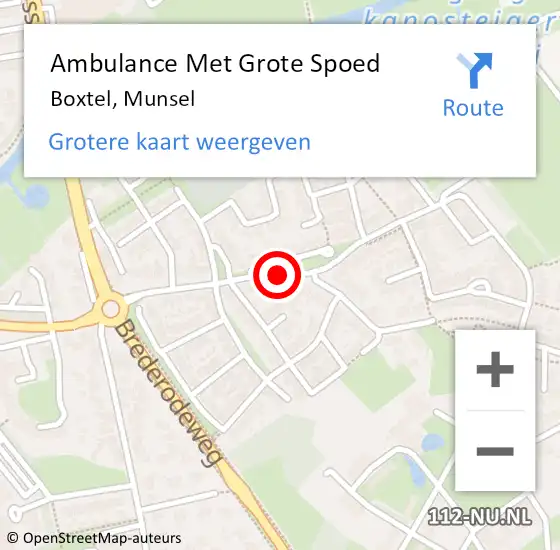 Locatie op kaart van de 112 melding: Ambulance Met Grote Spoed Naar Boxtel, Munsel op 4 april 2020 14:56