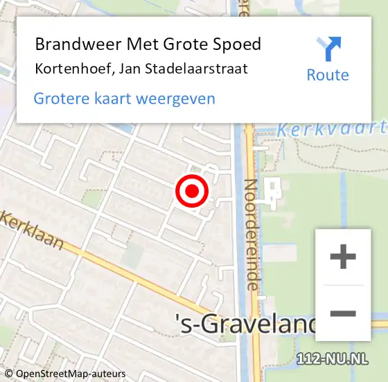 Locatie op kaart van de 112 melding: Brandweer Met Grote Spoed Naar Kortenhoef, Jan Stadelaarstraat op 4 april 2020 14:58