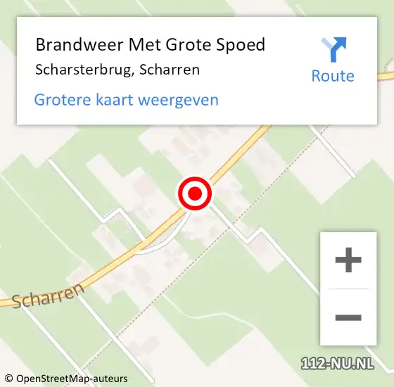 Locatie op kaart van de 112 melding: Brandweer Met Grote Spoed Naar Scharsterbrug, Scharren op 4 april 2020 17:01