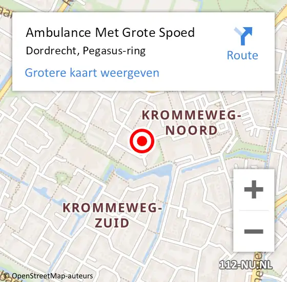 Locatie op kaart van de 112 melding: Ambulance Met Grote Spoed Naar Hendrik-Ido-Ambacht, Ring op 4 april 2020 18:18