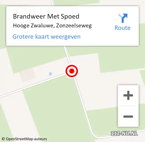 Locatie op kaart van de 112 melding: Brandweer Met Spoed Naar Hooge Zwaluwe, Zonzeelseweg op 4 april 2020 20:11