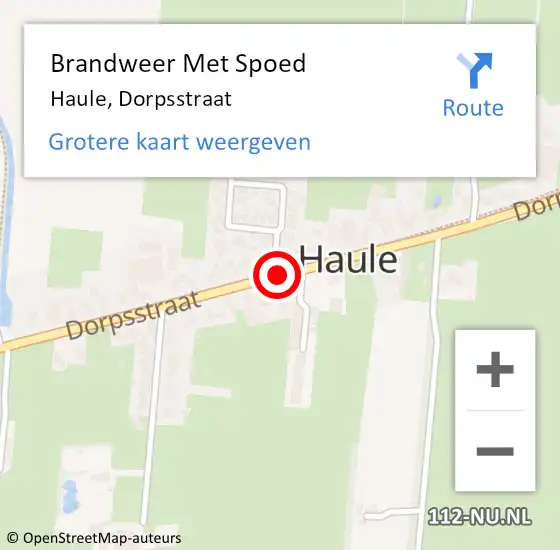 Locatie op kaart van de 112 melding: Brandweer Met Spoed Naar Haule, Dorpsstraat op 4 april 2020 20:41