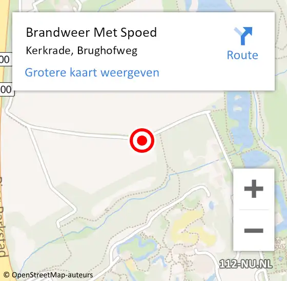 Locatie op kaart van de 112 melding: Brandweer Met Spoed Naar Kerkrade, Brughofweg op 4 april 2020 20:47