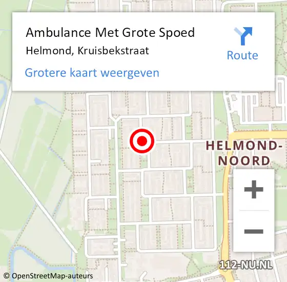 Locatie op kaart van de 112 melding: Ambulance Met Grote Spoed Naar Helmond, Kruisbekstraat op 4 april 2020 21:14