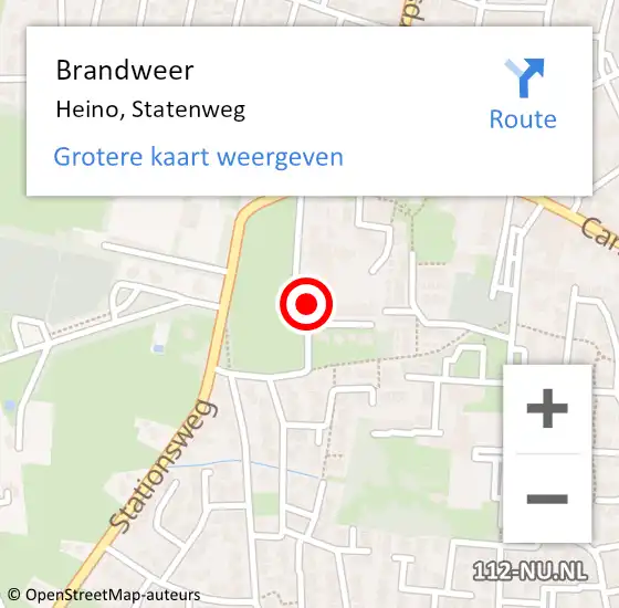 Locatie op kaart van de 112 melding: Brandweer Heino, Statenweg op 4 april 2020 21:32