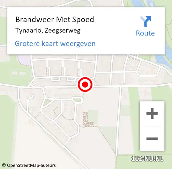 Locatie op kaart van de 112 melding: Brandweer Met Spoed Naar Tynaarlo, Zeegserweg op 4 april 2020 21:55