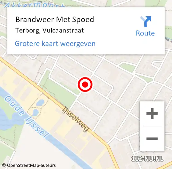 Locatie op kaart van de 112 melding: Brandweer Met Spoed Naar Terborg, Vulcaanstraat op 4 april 2020 22:19