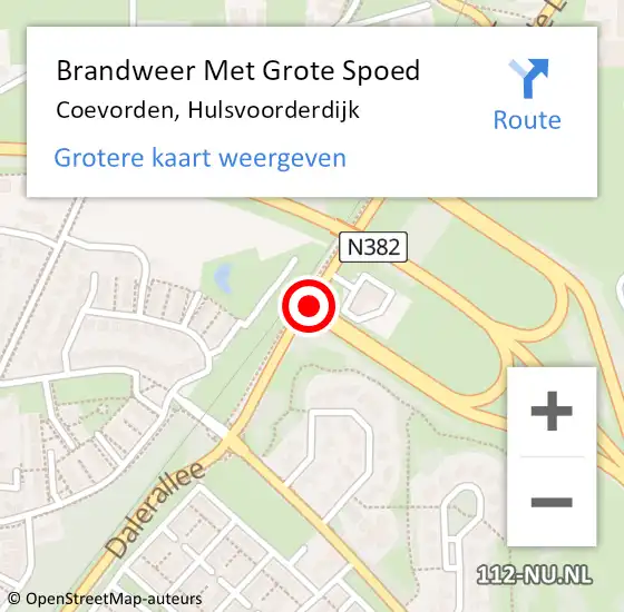 Locatie op kaart van de 112 melding: Brandweer Met Grote Spoed Naar Coevorden, Hulsvoorderdijk op 5 april 2020 00:49