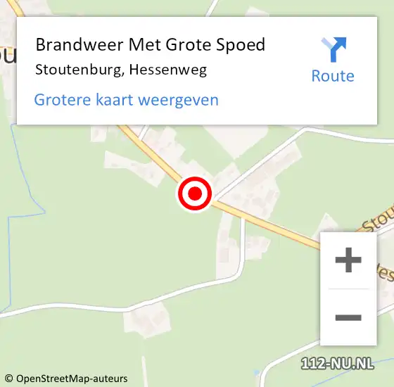 Locatie op kaart van de 112 melding: Brandweer Met Grote Spoed Naar Stoutenburg, Hessenweg op 5 april 2020 01:46