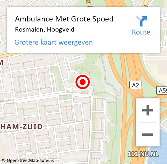 Locatie op kaart van de 112 melding: Ambulance Met Grote Spoed Naar Rosmalen, Hoogveld op 5 april 2020 02:53