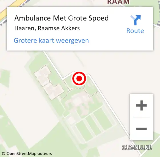 Locatie op kaart van de 112 melding: Ambulance Met Grote Spoed Naar Haaren, Raamse Akkers op 5 april 2020 02:58