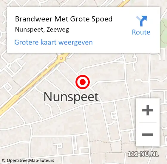 Locatie op kaart van de 112 melding: Brandweer Met Grote Spoed Naar Nunspeet, Zeeweg op 5 april 2020 04:08