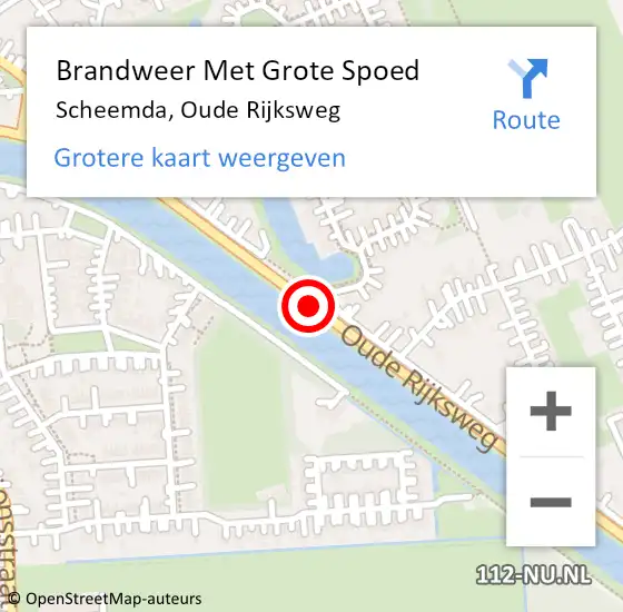 Locatie op kaart van de 112 melding: Brandweer Met Grote Spoed Naar Scheemda, Oude Rijksweg op 5 april 2020 08:06