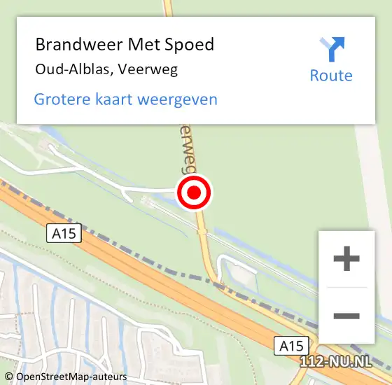 Locatie op kaart van de 112 melding: Brandweer Met Spoed Naar Oud-Alblas, Veerweg op 5 april 2020 09:43