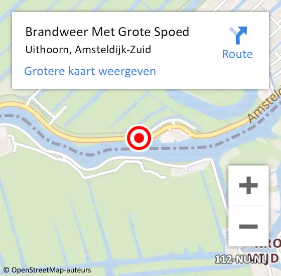 Locatie op kaart van de 112 melding: Brandweer Met Grote Spoed Naar Uithoorn, Amsteldijk-Zuid op 5 april 2020 10:20