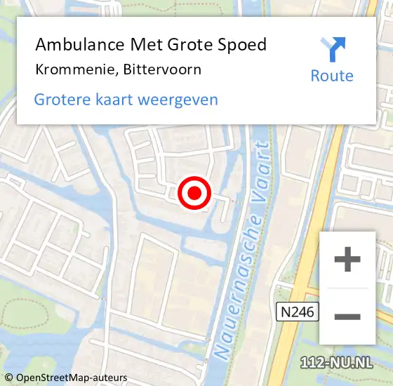 Locatie op kaart van de 112 melding: Ambulance Met Grote Spoed Naar Krommenie, Bittervoorn op 5 april 2020 11:44