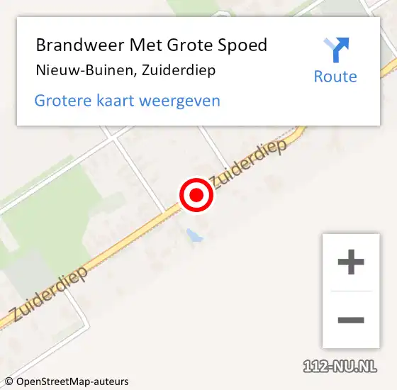 Locatie op kaart van de 112 melding: Brandweer Met Grote Spoed Naar Nieuw-Buinen, Zuiderdiep op 5 april 2020 11:46