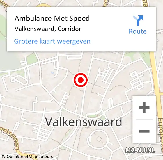 Locatie op kaart van de 112 melding: Ambulance Met Spoed Naar Valkenswaard, Corridor op 5 april 2020 11:57