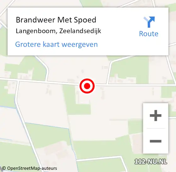 Locatie op kaart van de 112 melding: Brandweer Met Spoed Naar Langenboom, Zeelandsedijk op 5 april 2020 12:21