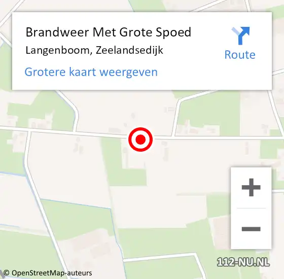 Locatie op kaart van de 112 melding: Brandweer Met Grote Spoed Naar Langenboom, Zeelandsedijk op 5 april 2020 12:25