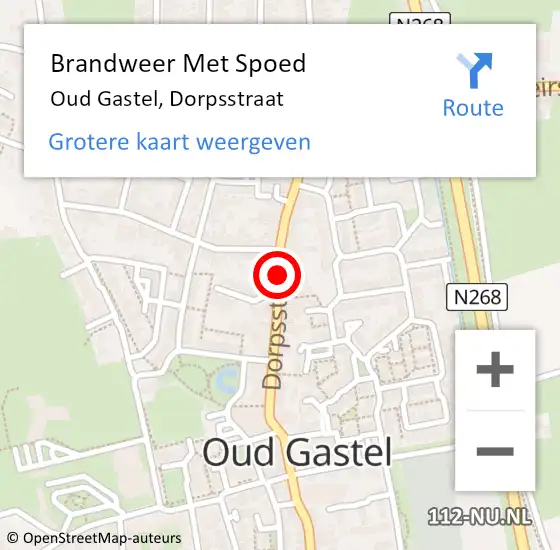 Locatie op kaart van de 112 melding: Brandweer Met Spoed Naar Oud Gastel, Dorpsstraat op 5 april 2020 13:04