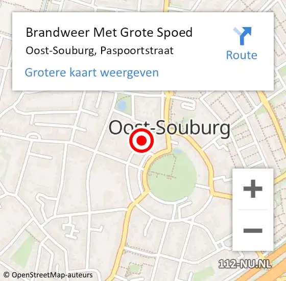 Locatie op kaart van de 112 melding: Brandweer Met Grote Spoed Naar Oost-Souburg, Paspoortstraat op 5 april 2020 13:27