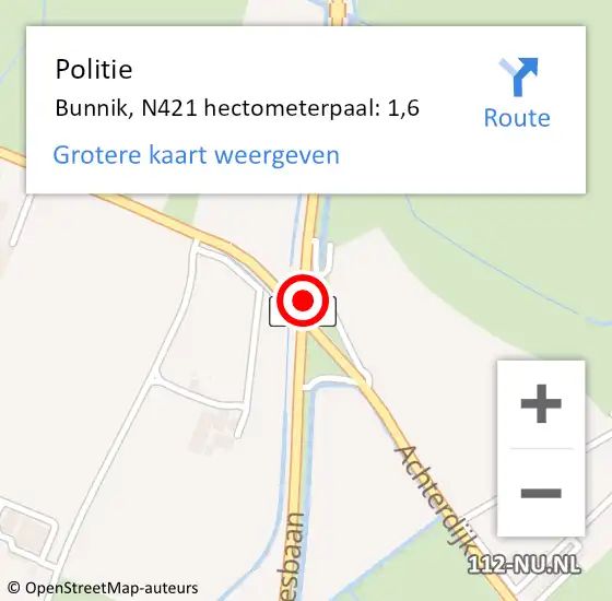 Locatie op kaart van de 112 melding: Politie Houten, N421 op 5 april 2020 13:27