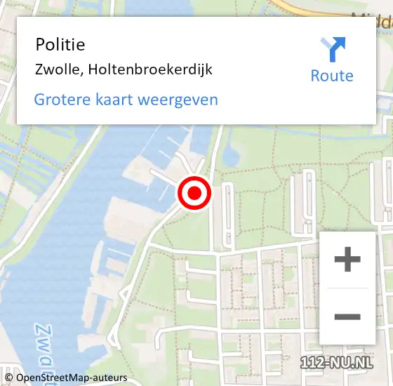 Locatie op kaart van de 112 melding: Politie Zwolle, Holtenbroekerdijk op 5 april 2020 13:57