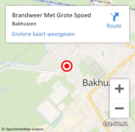 Locatie op kaart van de 112 melding: Brandweer Met Grote Spoed Naar Bakhuizen op 5 april 2020 14:05