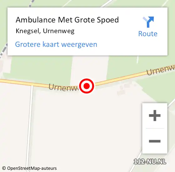 Locatie op kaart van de 112 melding: Ambulance Met Grote Spoed Naar Knegsel, Urnenweg op 5 april 2020 14:56