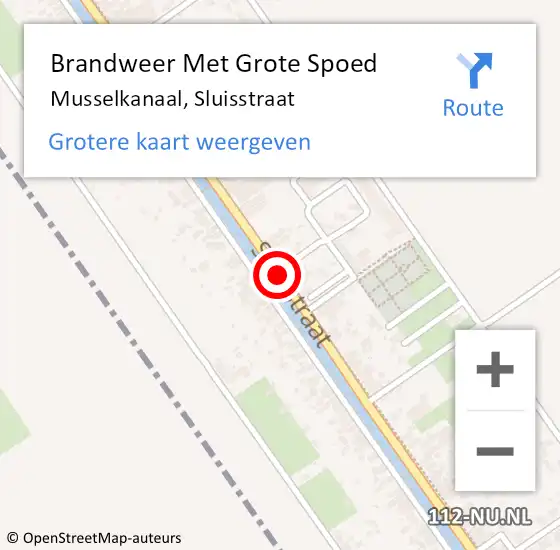 Locatie op kaart van de 112 melding: Brandweer Met Grote Spoed Naar Musselkanaal, Sluisstraat op 5 april 2020 15:19