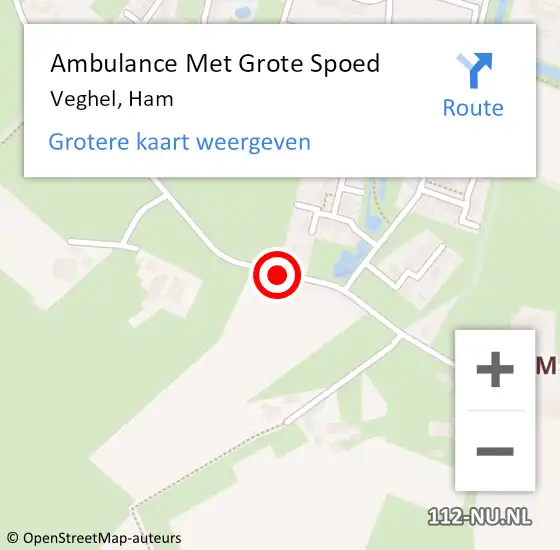 Locatie op kaart van de 112 melding: Ambulance Met Grote Spoed Naar Veghel, Ham op 5 april 2020 15:42