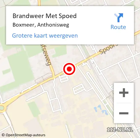 Locatie op kaart van de 112 melding: Brandweer Met Spoed Naar Boxmeer, Anthonisweg op 5 april 2020 15:54