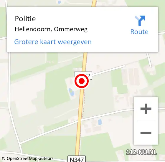 Locatie op kaart van de 112 melding: Politie Hellendoorn, Ommerweg op 5 april 2020 16:05