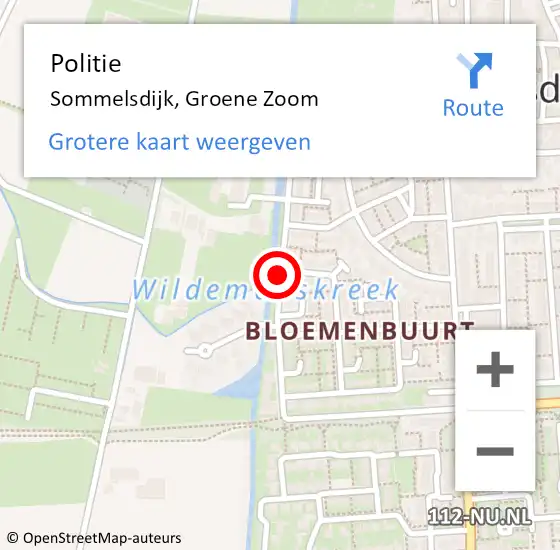 Locatie op kaart van de 112 melding: Politie Sommelsdijk, Groene Zoom op 5 april 2020 16:14