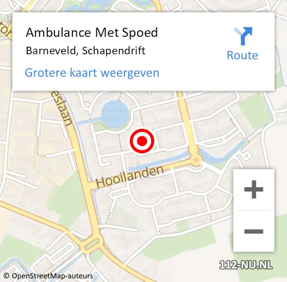 Locatie op kaart van de 112 melding: Ambulance Met Spoed Naar Barneveld, Schapendrift op 5 april 2020 16:15