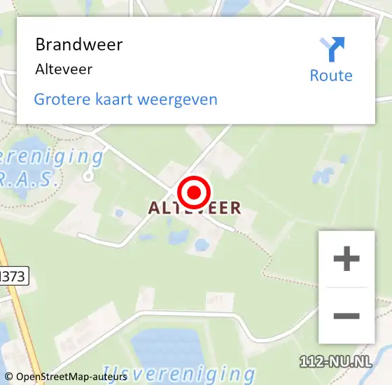 Locatie op kaart van de 112 melding: Brandweer Alteveer, Noordenveld op 5 april 2020 16:36