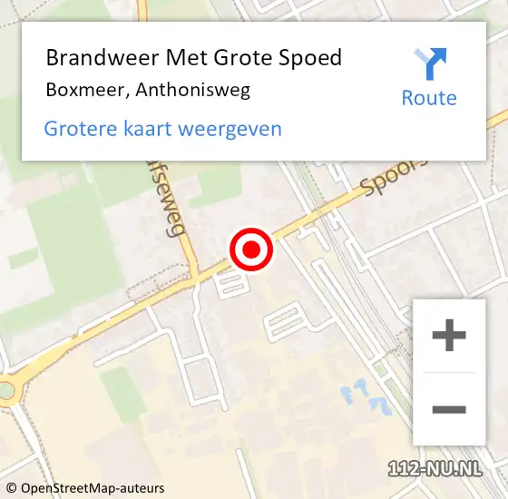 Locatie op kaart van de 112 melding: Brandweer Met Grote Spoed Naar Boxmeer, Anthonisweg op 5 april 2020 16:41