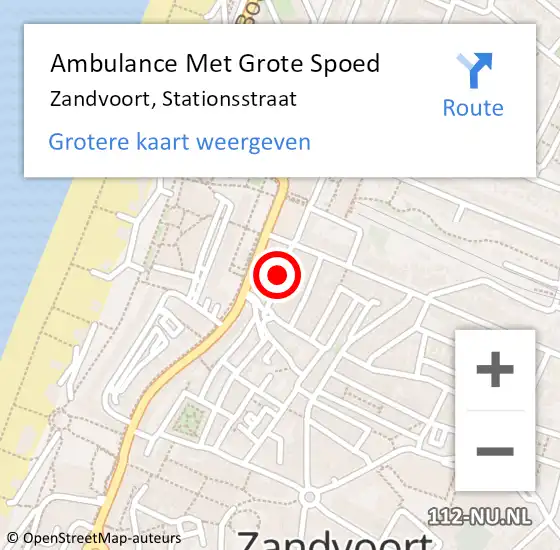 Locatie op kaart van de 112 melding: Ambulance Met Grote Spoed Naar Zandvoort, Stationsstraat op 5 april 2020 16:55