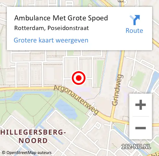 Locatie op kaart van de 112 melding: Ambulance Met Grote Spoed Naar Rotterdam, Poseidonstraat op 5 april 2020 17:02