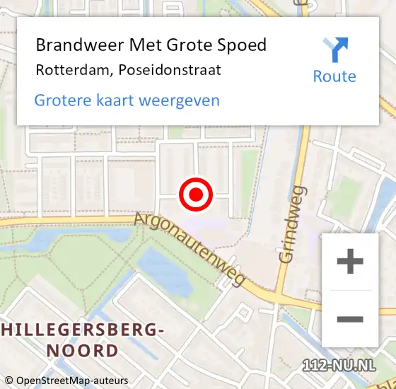 Locatie op kaart van de 112 melding: Brandweer Met Grote Spoed Naar Rotterdam, Poseidonstraat op 5 april 2020 17:06